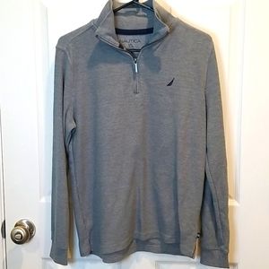 Nautica Gray Sweater with Zipper Closure Boys Large (14/16)